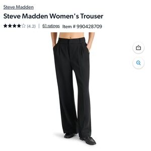 Steve Madden Classic Black Women's Trousers